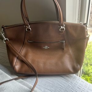 Brown Leather Coach Bag - Good Condition